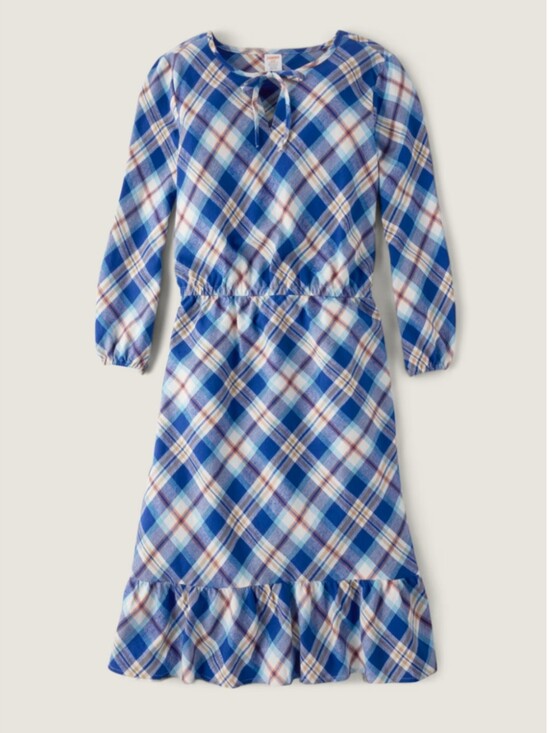Gymboree Dresses & Skirts - NWT Gymboree x Mandy Moore Womens Dress Plaid Twill Blue Orange White Bias Cut L